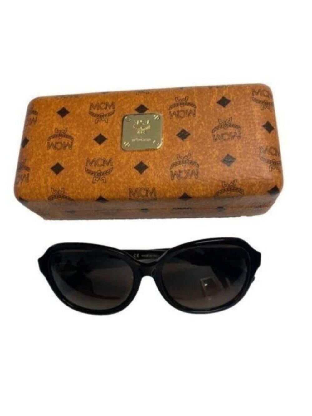MCM Havana Round Sunglasses With Case